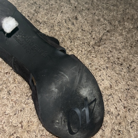 Pedro Garcia Charlie Women's Black Suede Peep Toe Cut Out Booties Size 40 1/2 - Picture 6 of 9